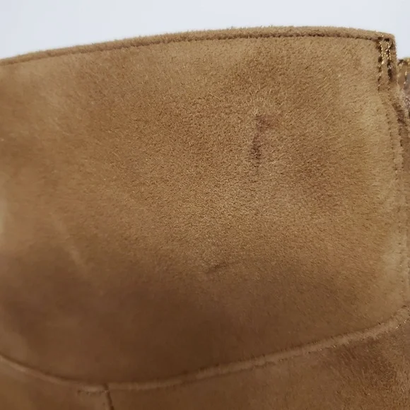 NIB Audrey Brook tan suede Kimberly low heel bootie fall autumn caramel 9.5 nude - Picture 8 of 8